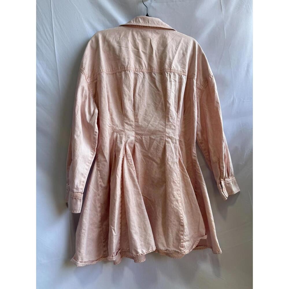 MICHAEL KORS Pink Denim Pleat Shirt Dress Size XL/TG with stains - Picture 5 of 9
